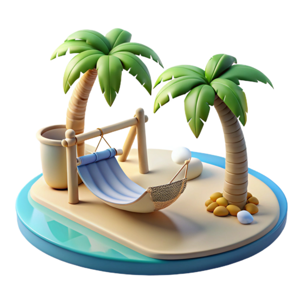 Tropical Island Hammock Paradise Relaxing Getaway png