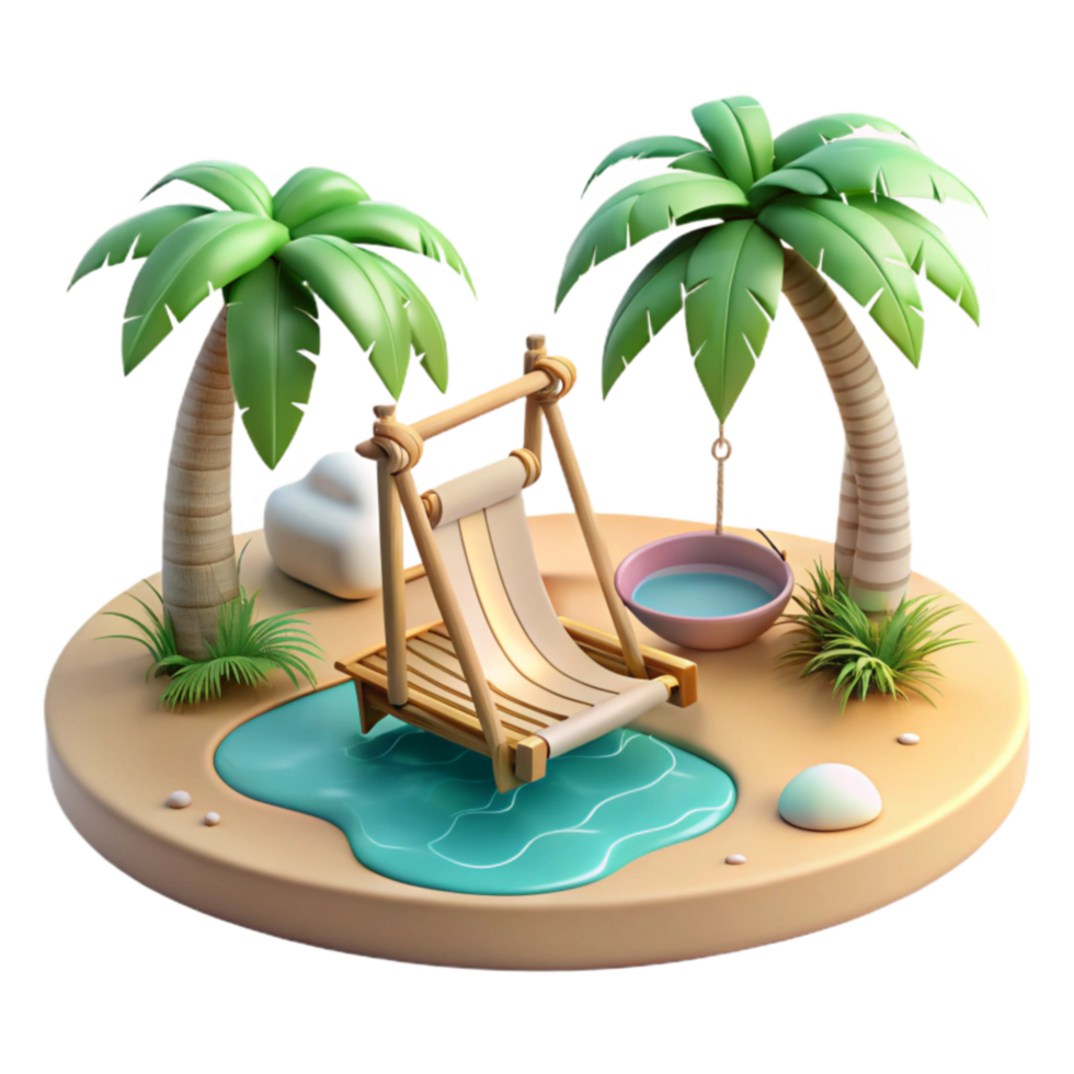 Tropical Island Getaway Relaxing Swing and Calm Waters png