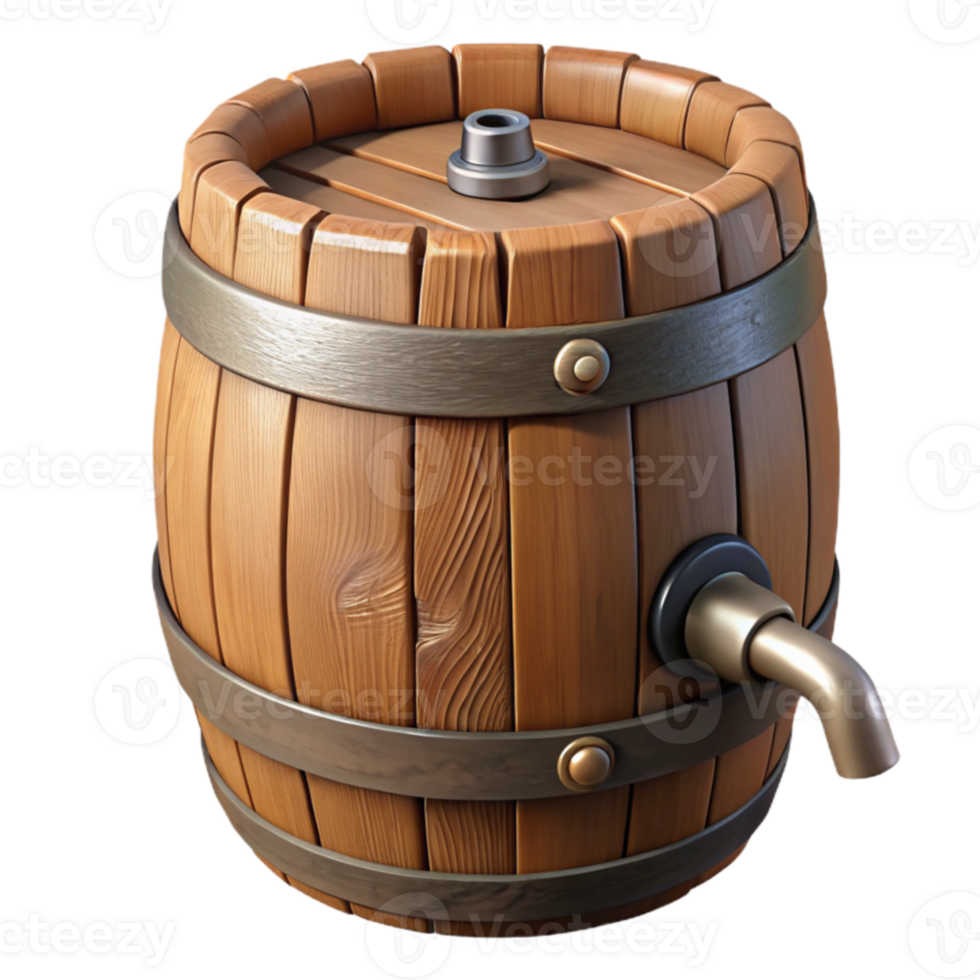 stunning abstract Wooden Barrel 3D Render original png