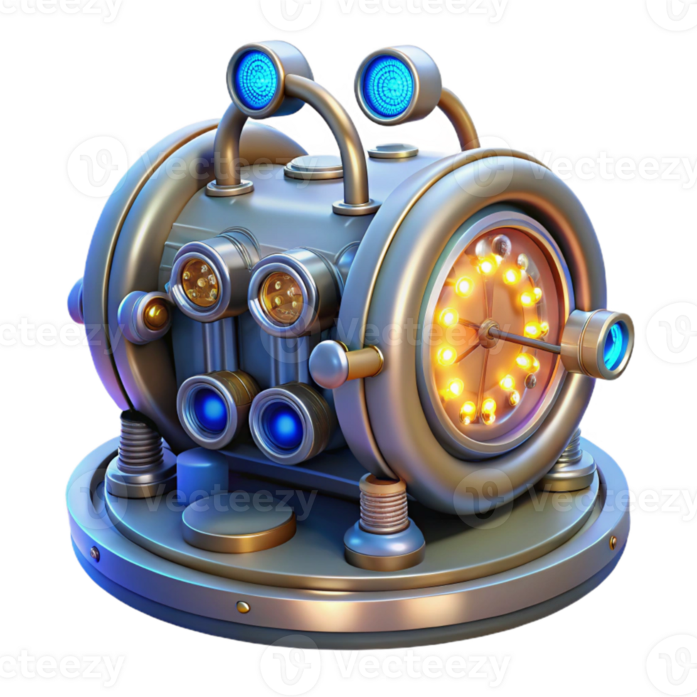 dramatic abstract Steampunk 3D Render Futuristic Machine high resolution png