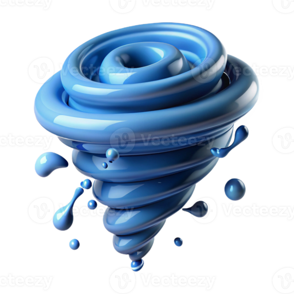 wonderful creative Blue Swirling Vortex 3D Render professional png