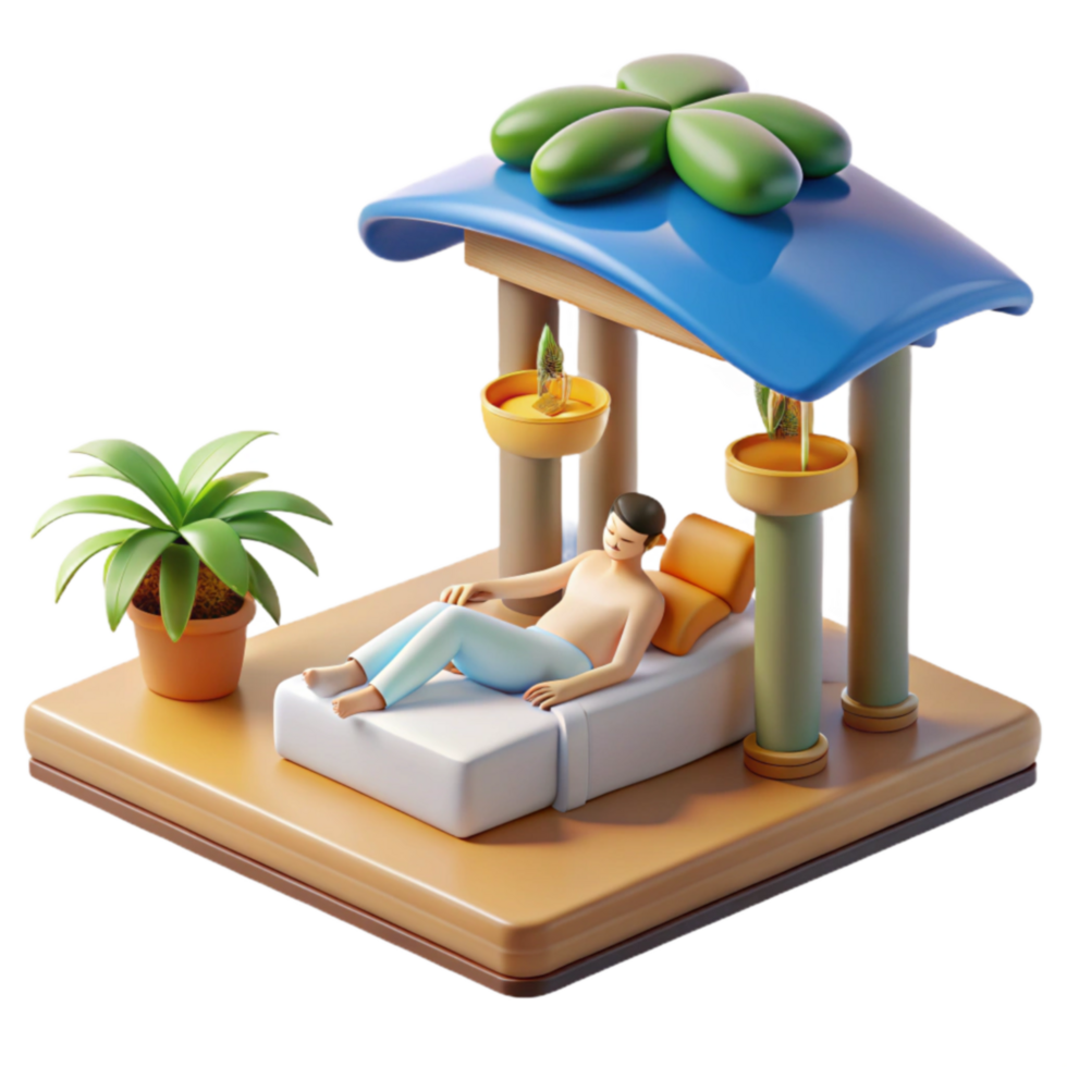 Relaxation Haven 3D Render of Tranquil Resting Space png