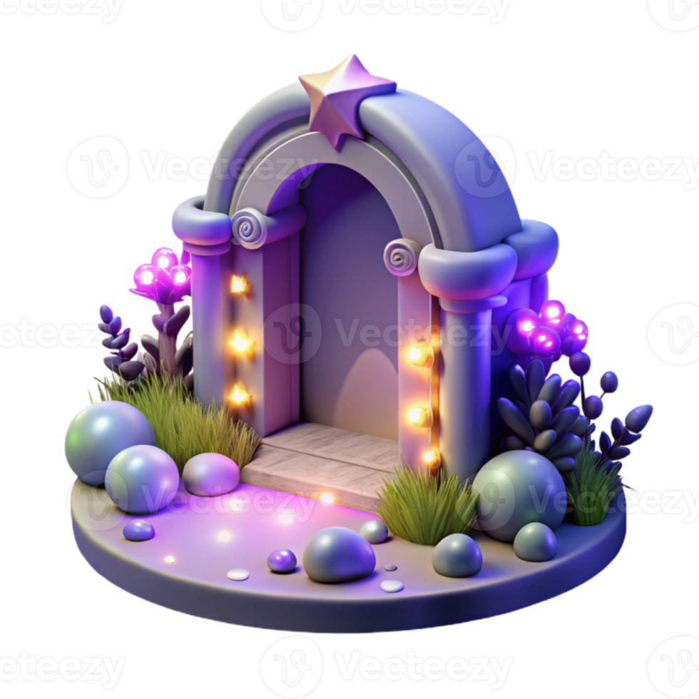 dramatic modern Enchanted 3D Archway Render exclusive png