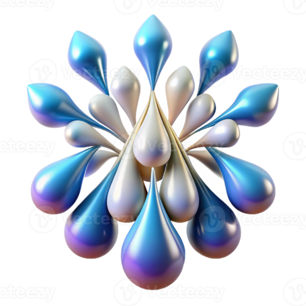 Abstract 3D Render Shiny Droplet Burst png