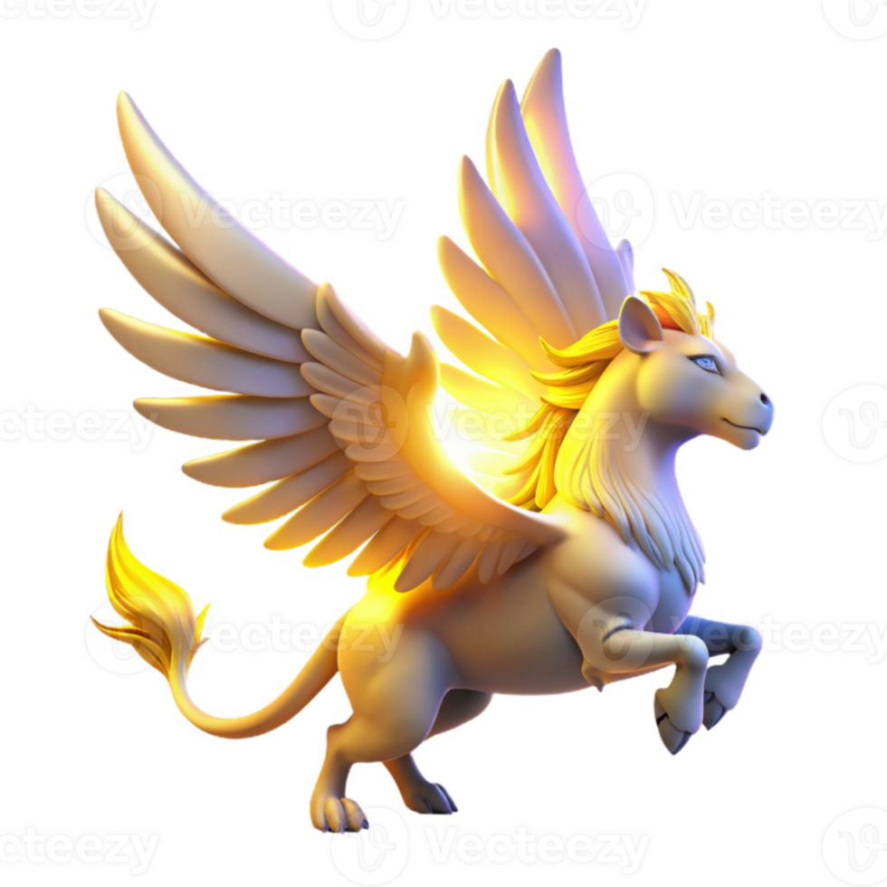 beautiful artistic Majestic Griffin 3D Render professional png