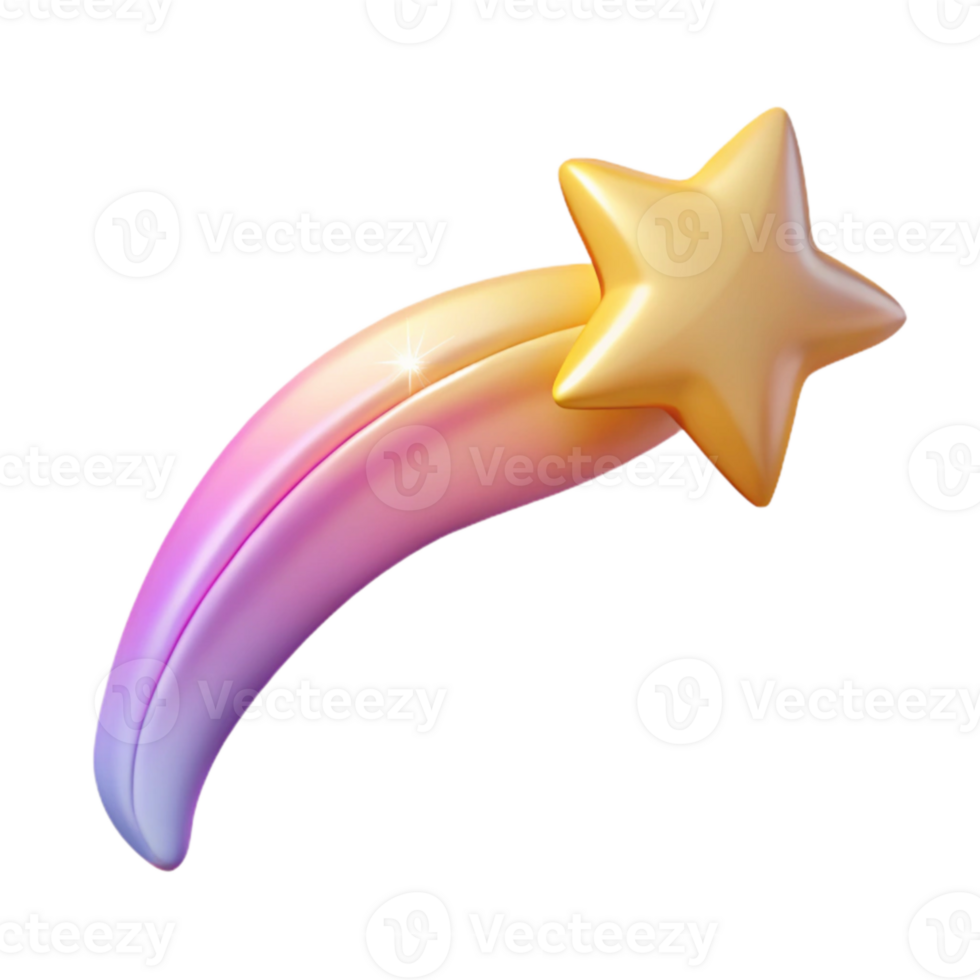 wonderful abstract 3D Render of a Shooting Star 4K png