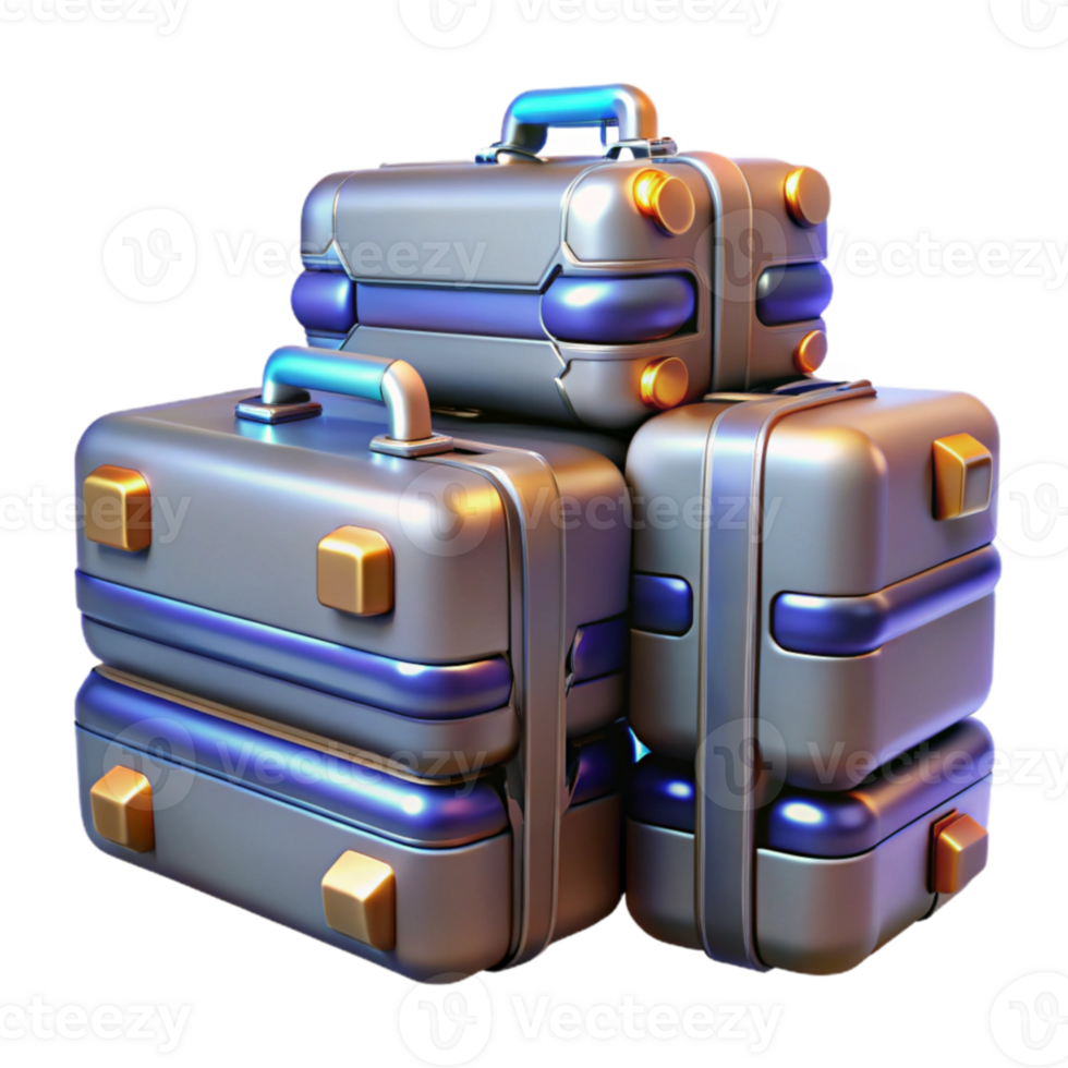 Stackable Suitcases Modern Travel Luggage Design png
