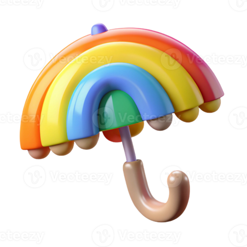 stunning creative Rainbow Umbrella 3D Render exclusive png