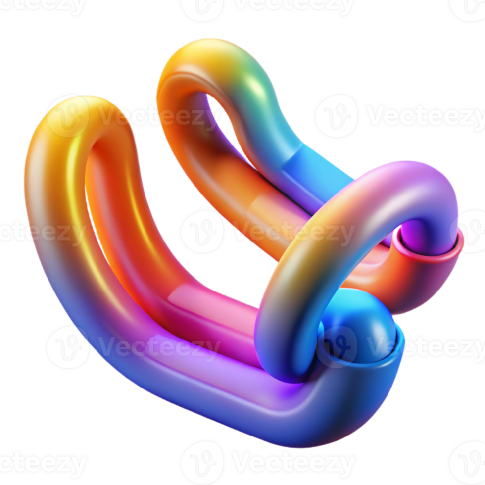 Abstract Colorful 3D Intertwined Shapes png