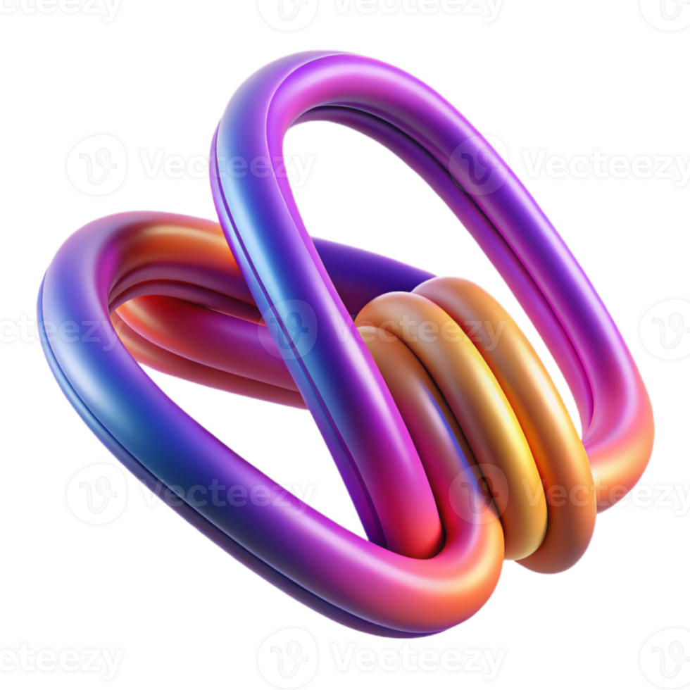 Abstract 3D Render Intertwined Gradient Loops png