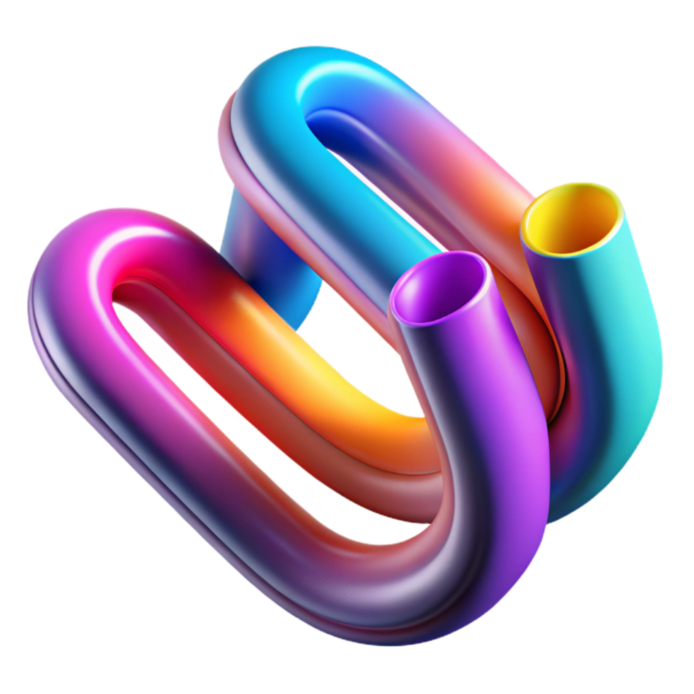 Abstract Intertwined Colorful Tubes png