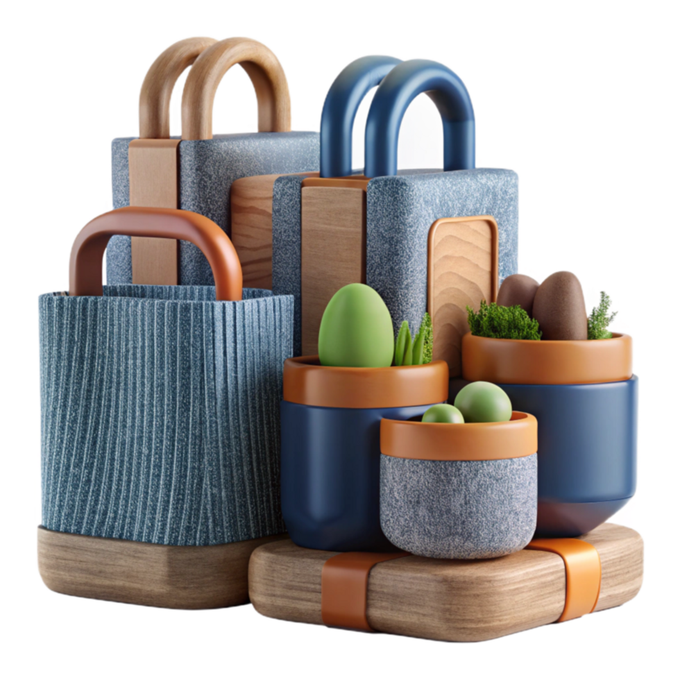 Modern Decorative Storage Containers with Planters png