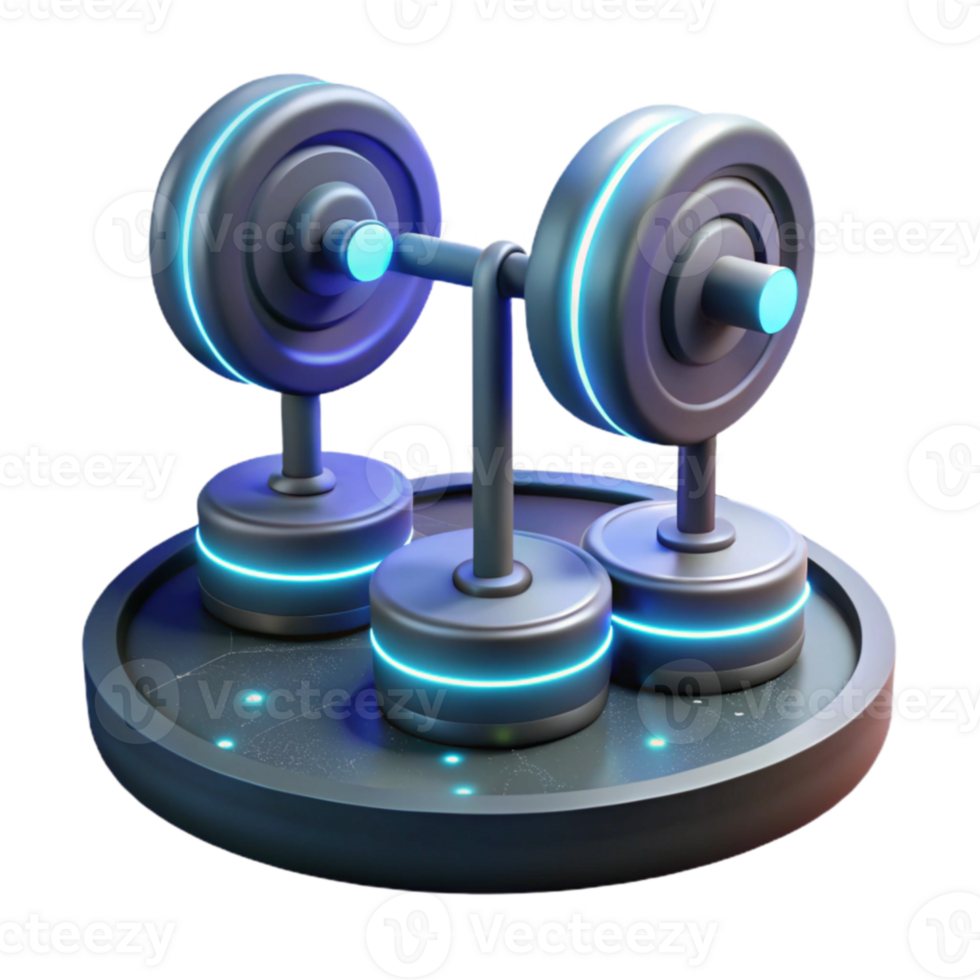 Futuristic Weightlifting Equipment 3D Render png