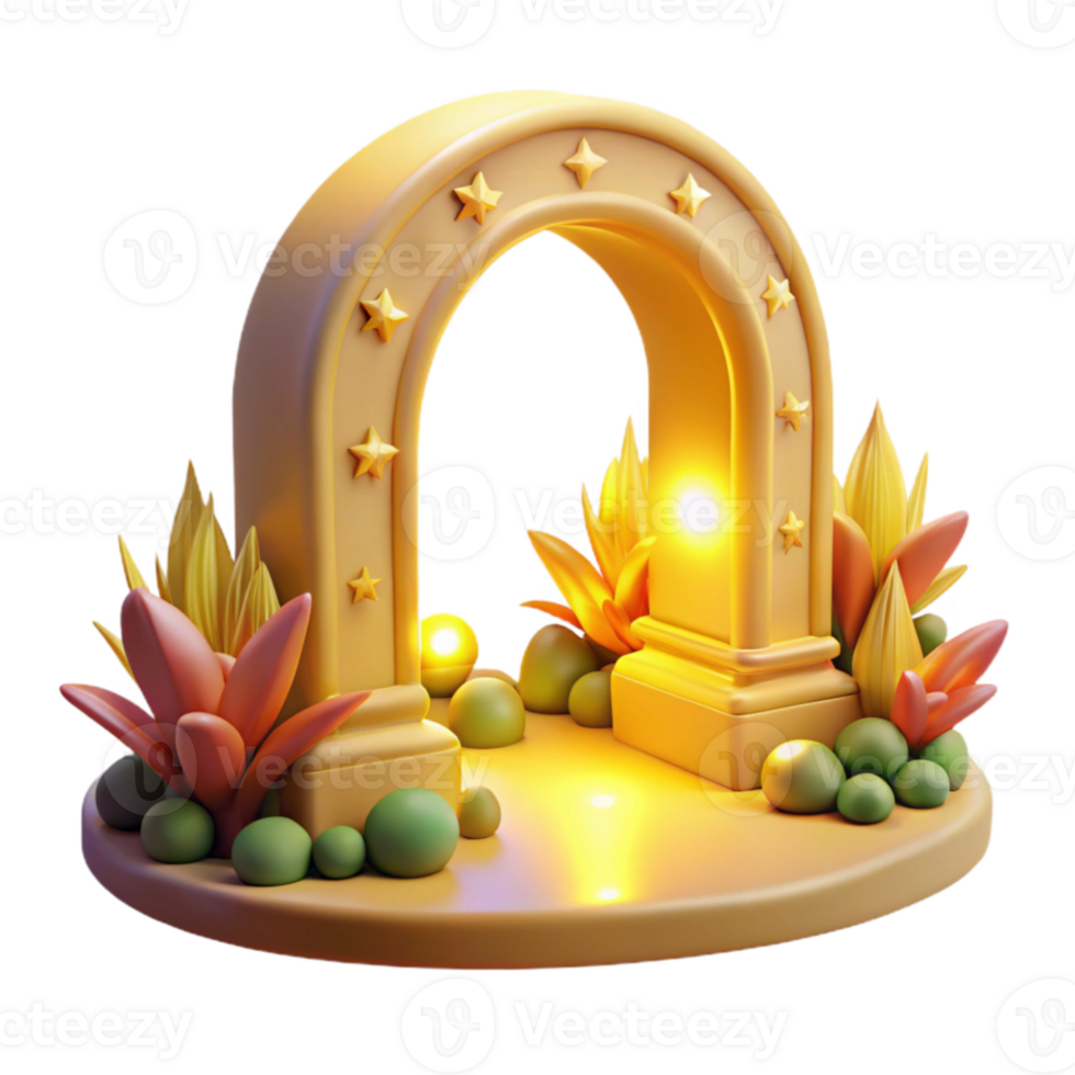 serene creative Starlit Archway 3D Render authentic png