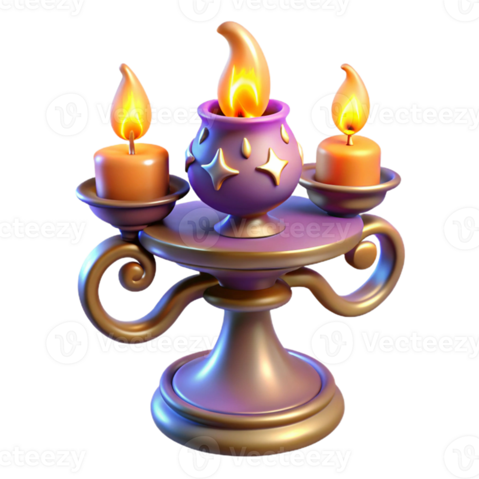elegant modern 3D Render of Ornate Candelabra with Candles genuine png