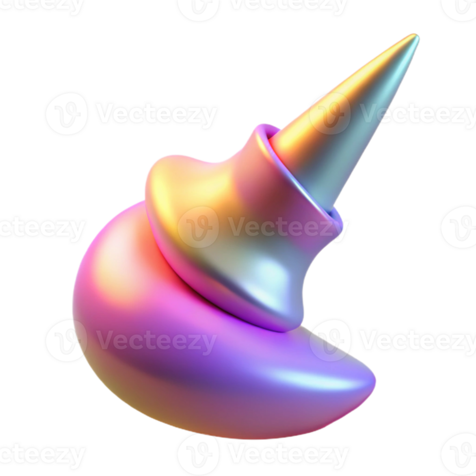 elegant modern Abstract 3D Render of Iridescent Swirl detailed png