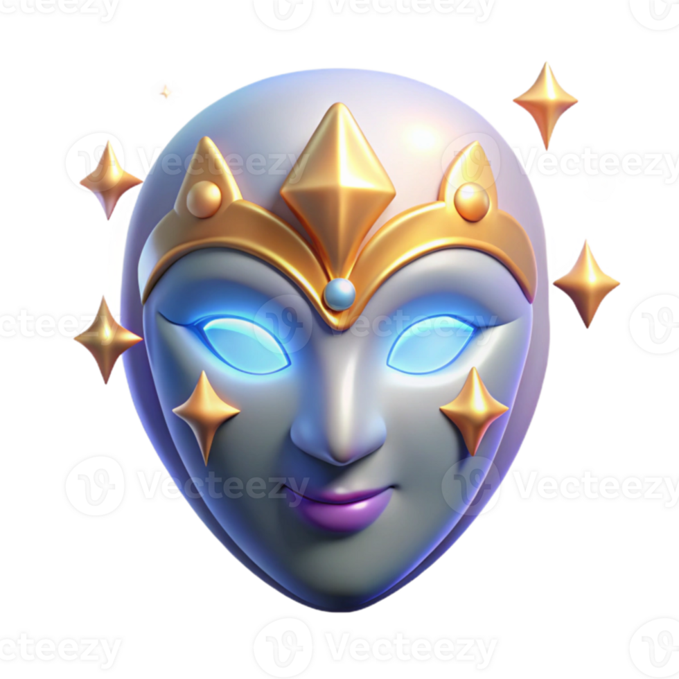 serene artistic 3D Render Celestial Goddess Mask genuine png