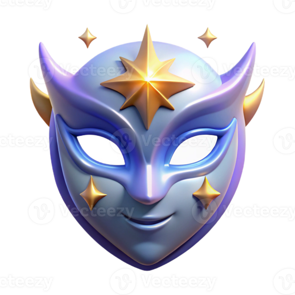 elegant traditional Celestial 3D Mask Illustration 4K png