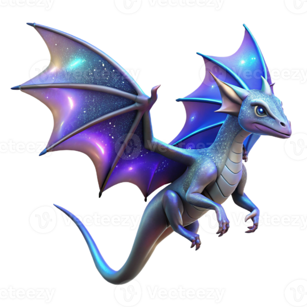extraordinary rustic Cosmic Dragon 3D Render of a Fantasy Creature original png