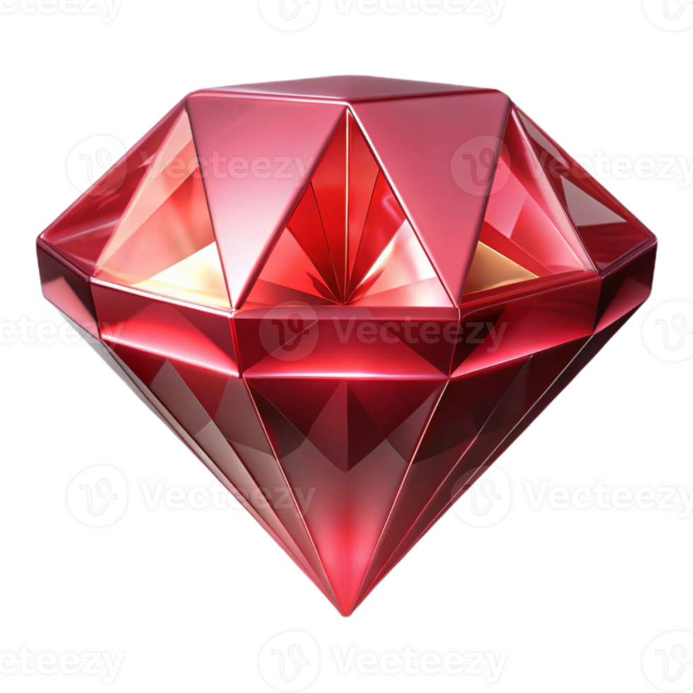 vibrant classic Red Gem 3D Render high quality png
