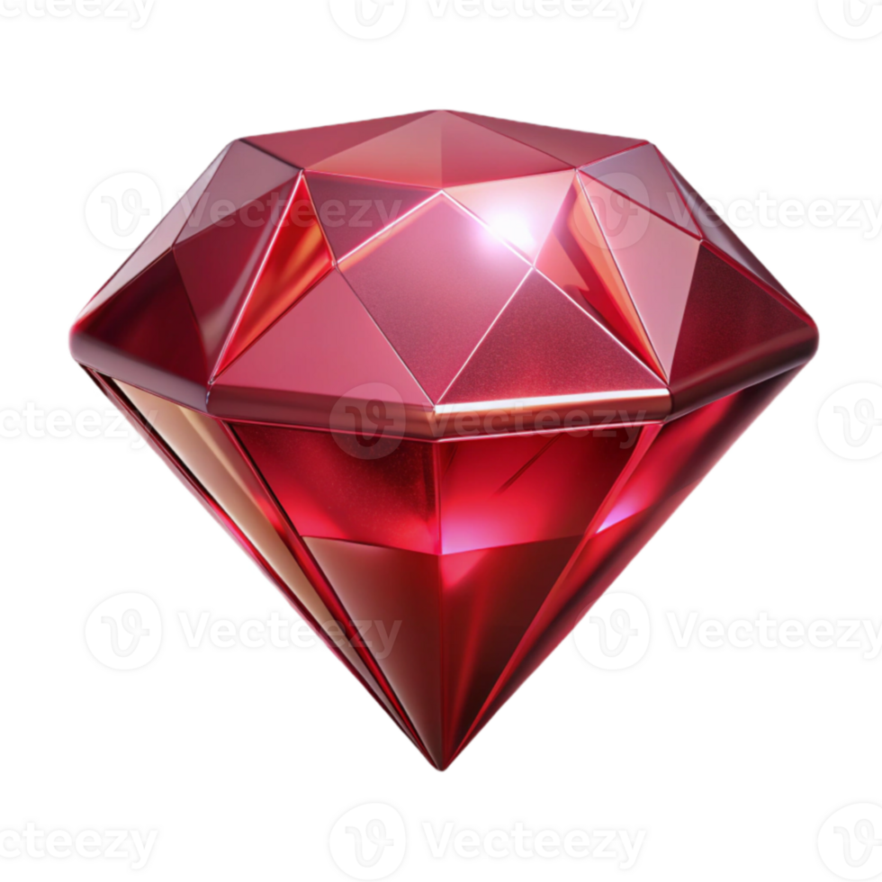 serene rustic 3D Render Red Gemstone high resolution png
