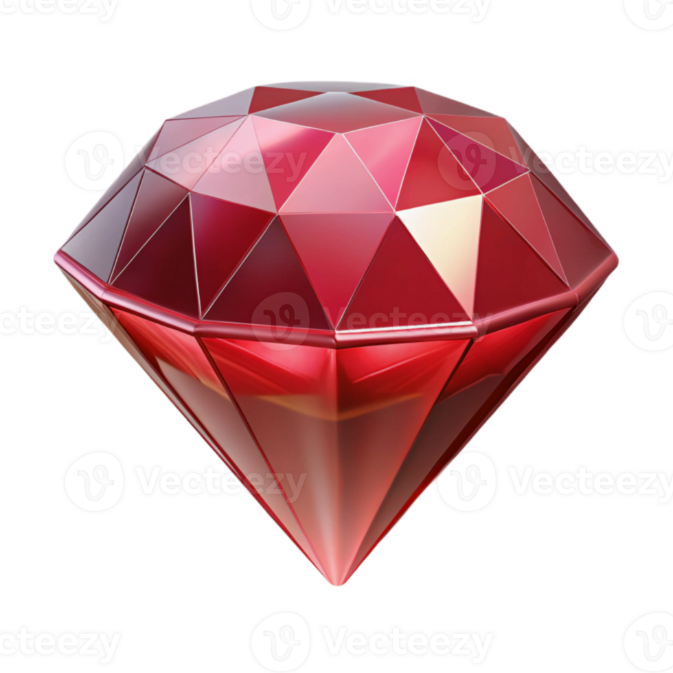 beautiful classic 3D Render Red Gemstone Jewel high resolution png