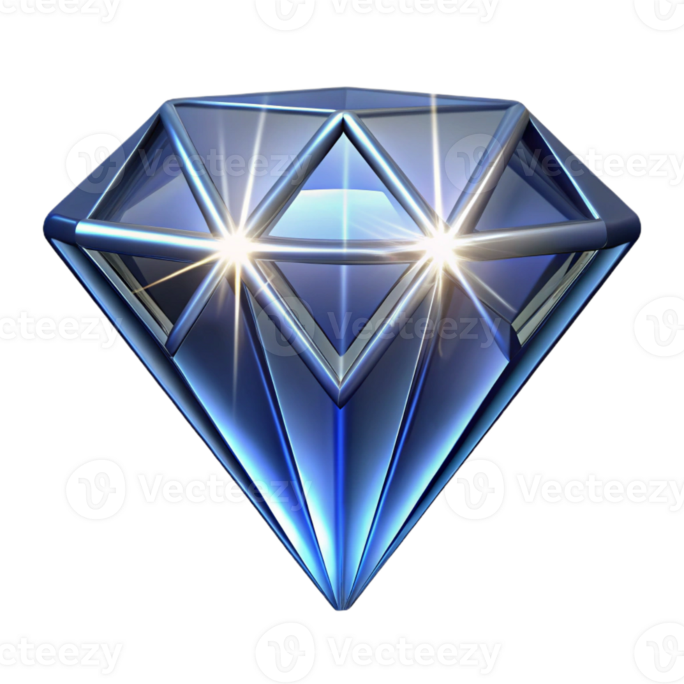 Brilliant Blue Gem A Sparkling 3D Render png