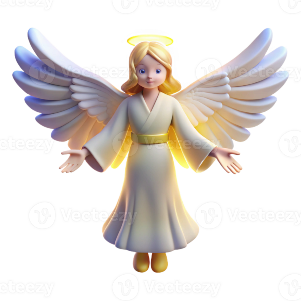 dramatic rustic 3D Render of a Cute Angel original png