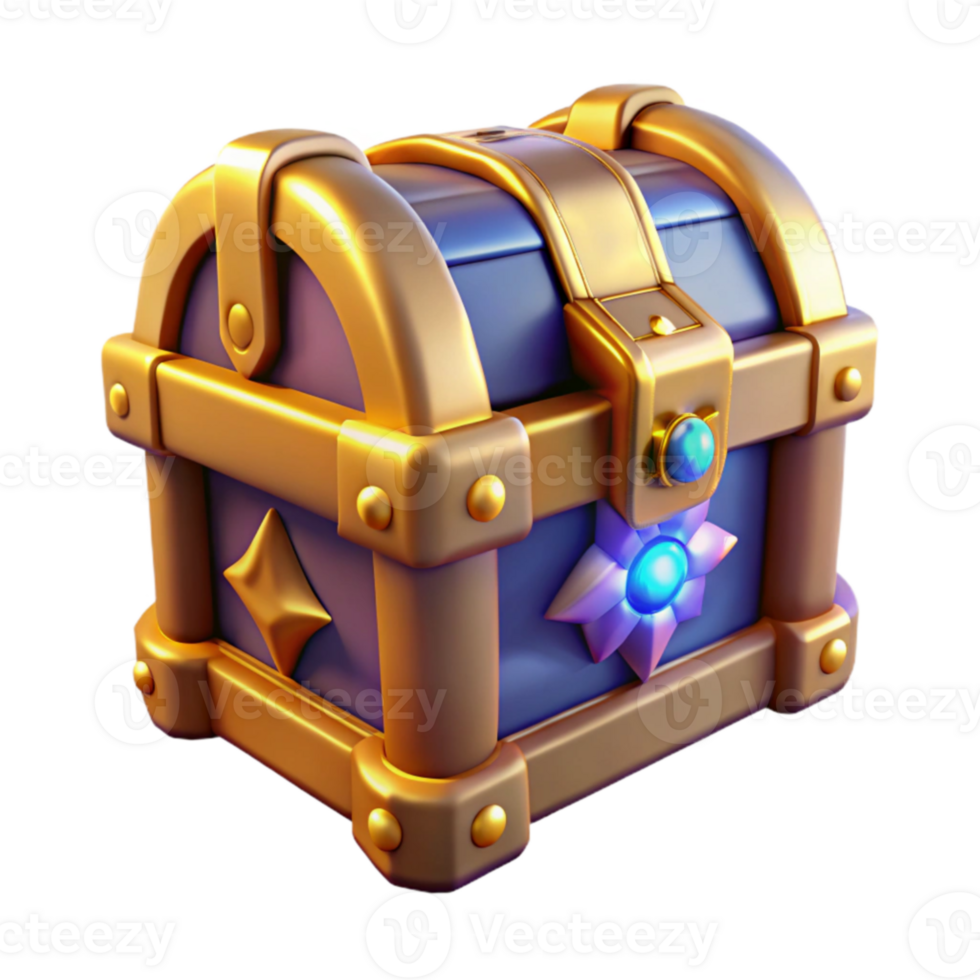 stunning rustic Enchanted Treasure Chest 3D Render high quality png