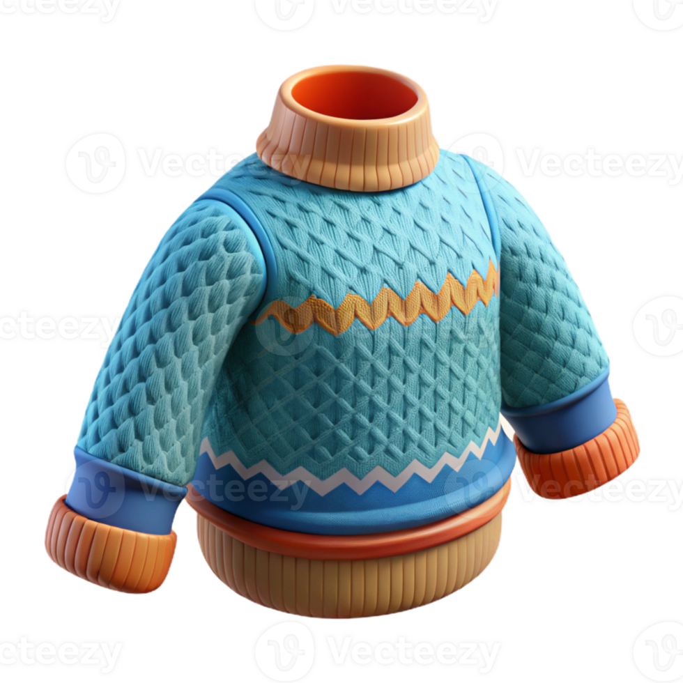 magnificent classic Cozy Knit Sweater 3D Render premium png