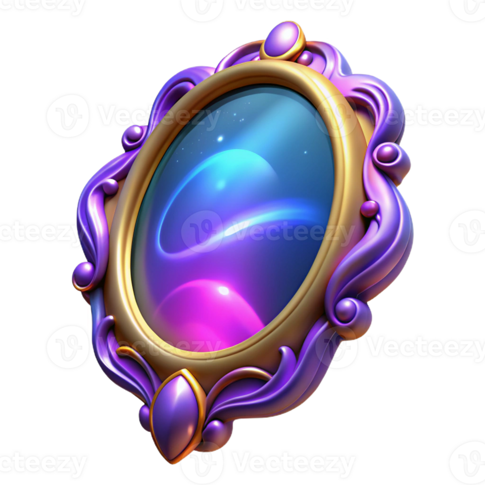 dramatic artistic Ornate 3D Render of Magical Mirror original png