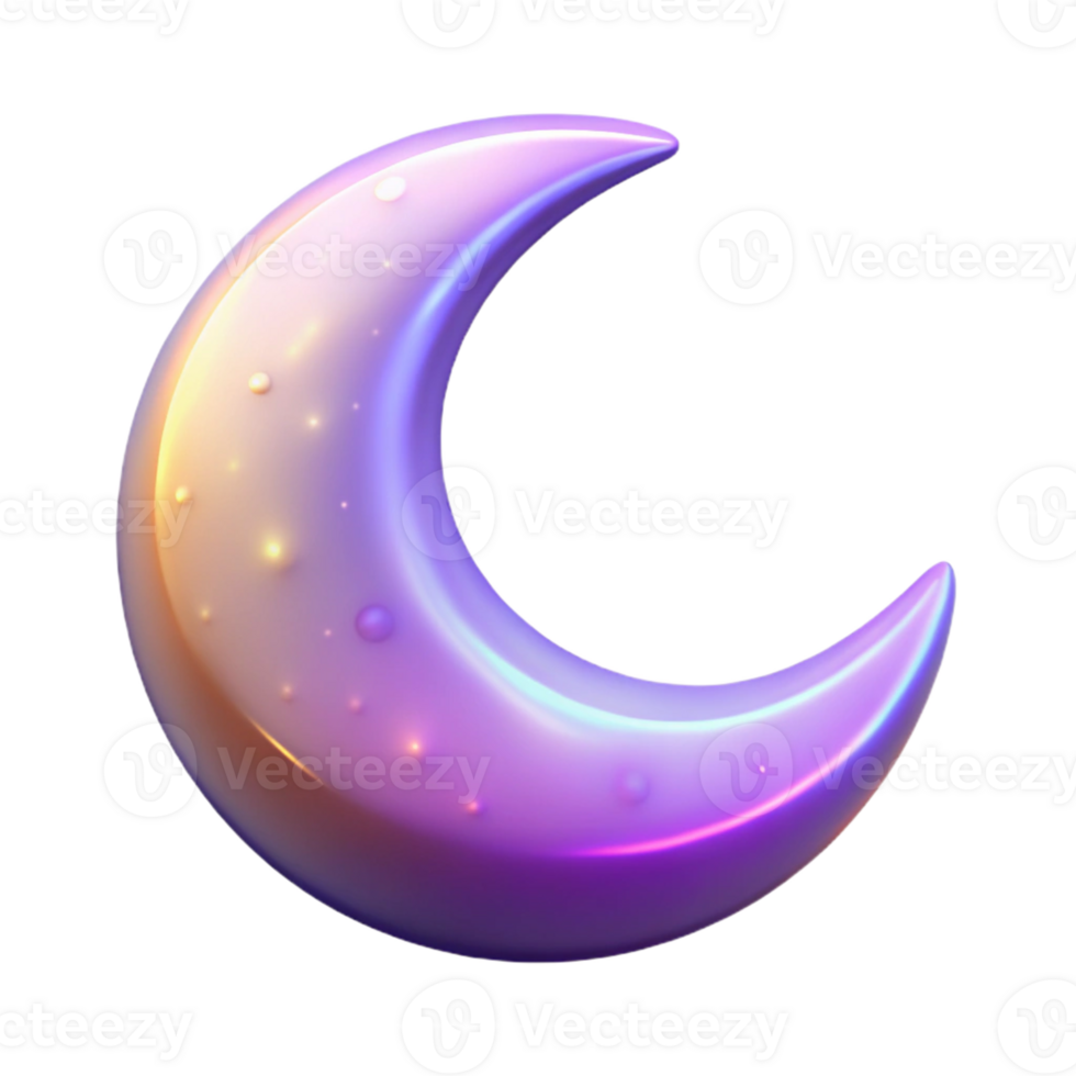 serene minimalist 3D Crescent Moon Illustration authentic png