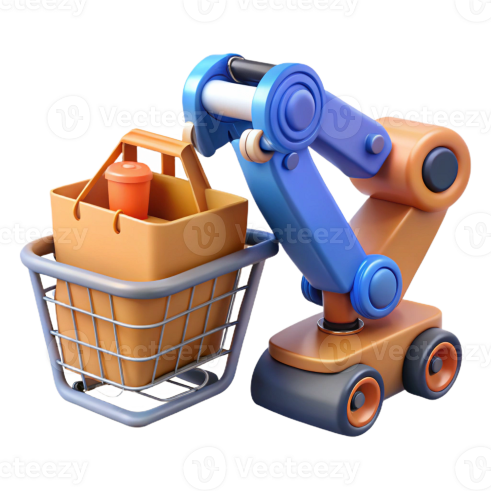 Automated Shopping Cart System Robotic Grocery Delivery png