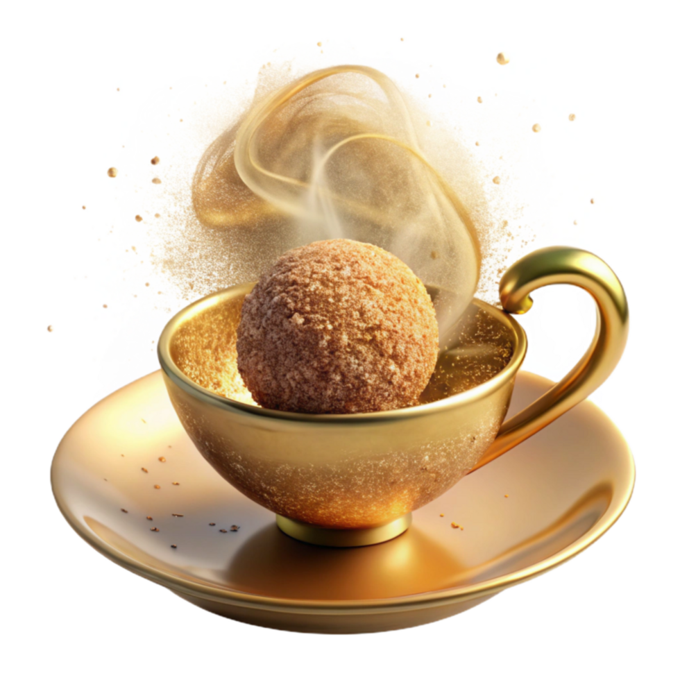Golden Dessert Sphere in a Cup png