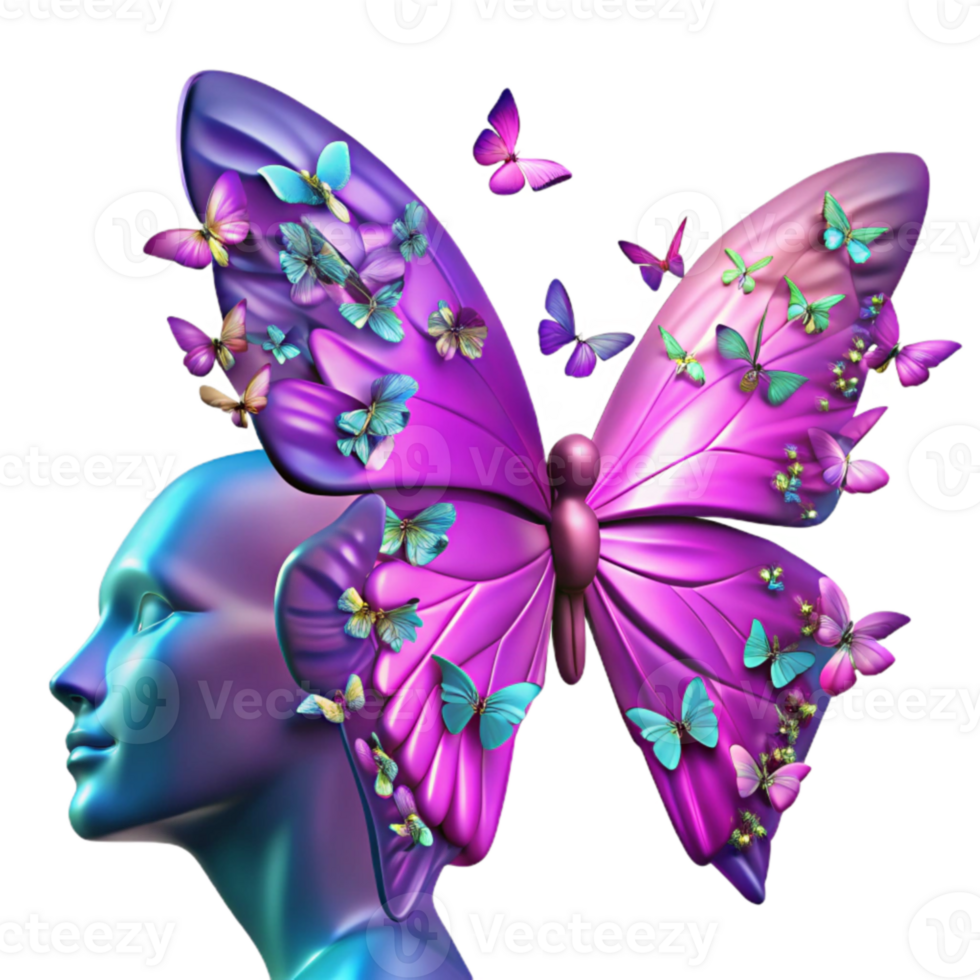 Minds Metamorphosis A Symphony of Butterflies png