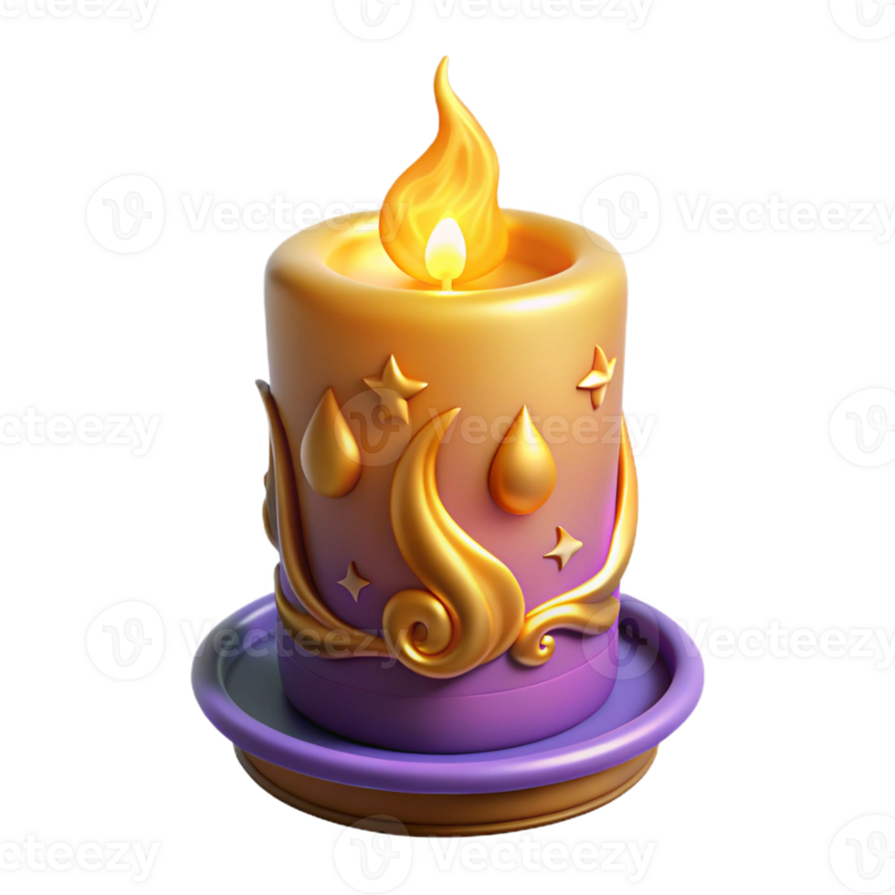 dramatic artistic 3D Render of a Magical Candle high resolution png