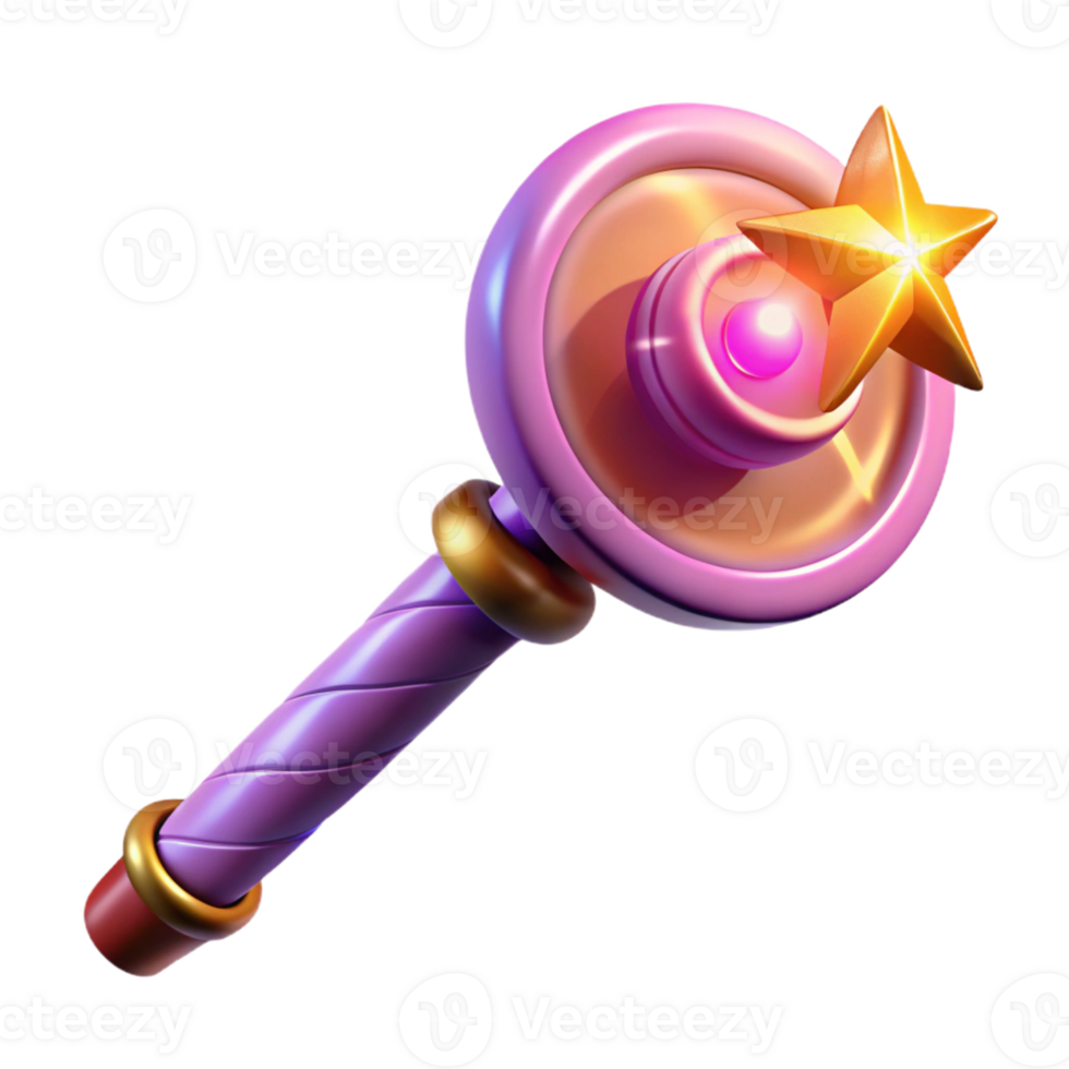 serene modern 3D Render Magical Wand Illustration genuine png