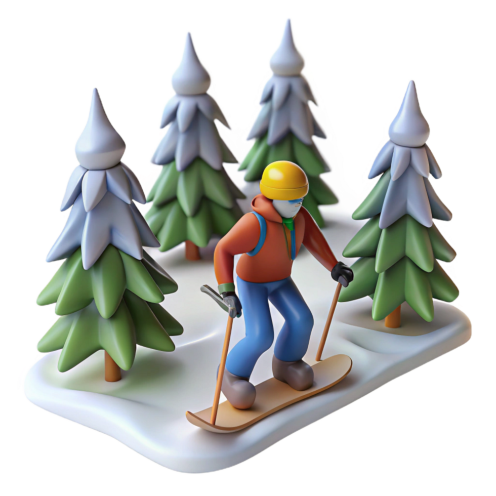 Snowboarding Through Winter Wonderland png