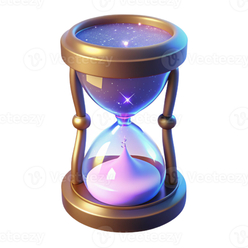 vibrant rustic Cosmic Hourglass 3D Render high quality png