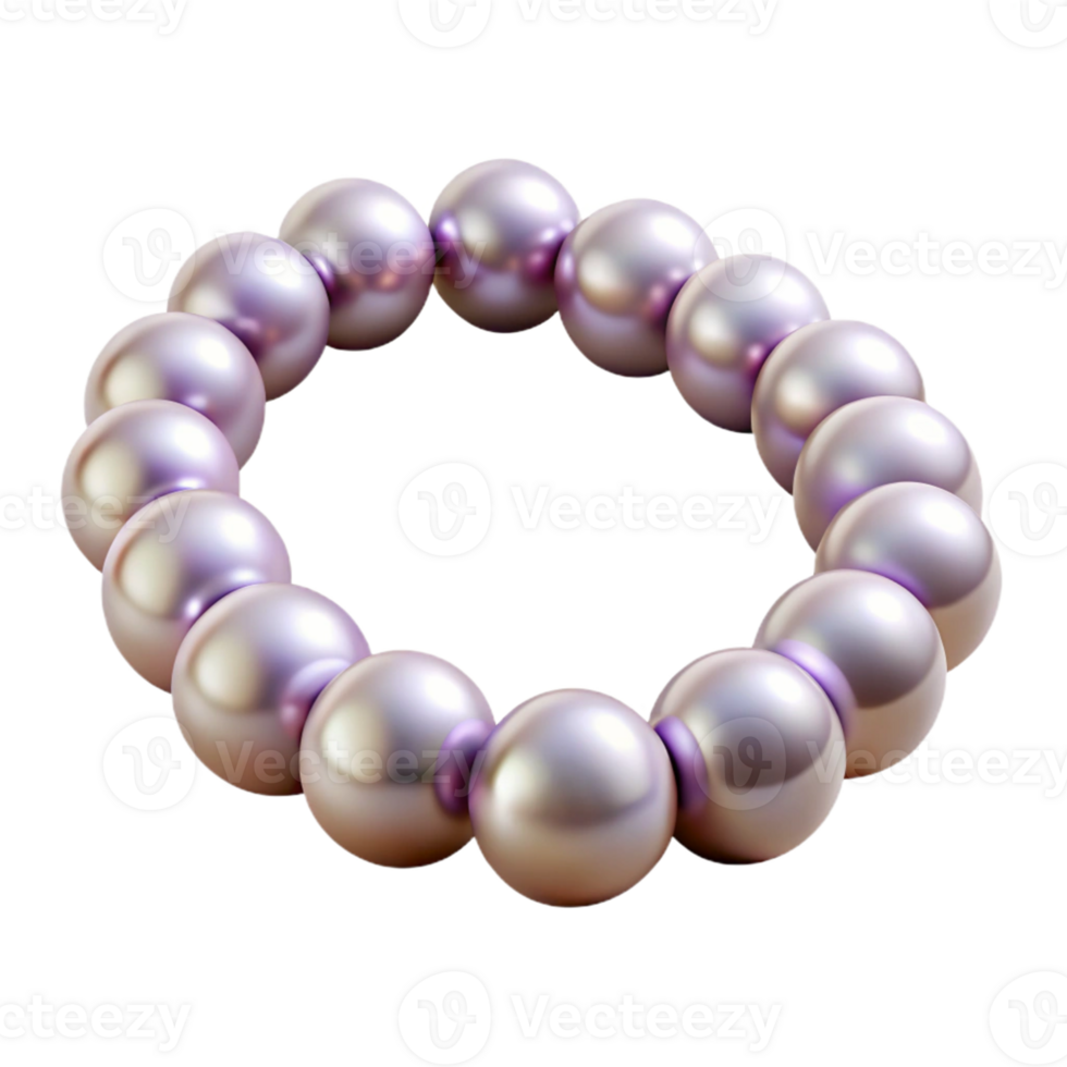 vibrant modern Lavender Pearl Bracelet 3D Render premium png