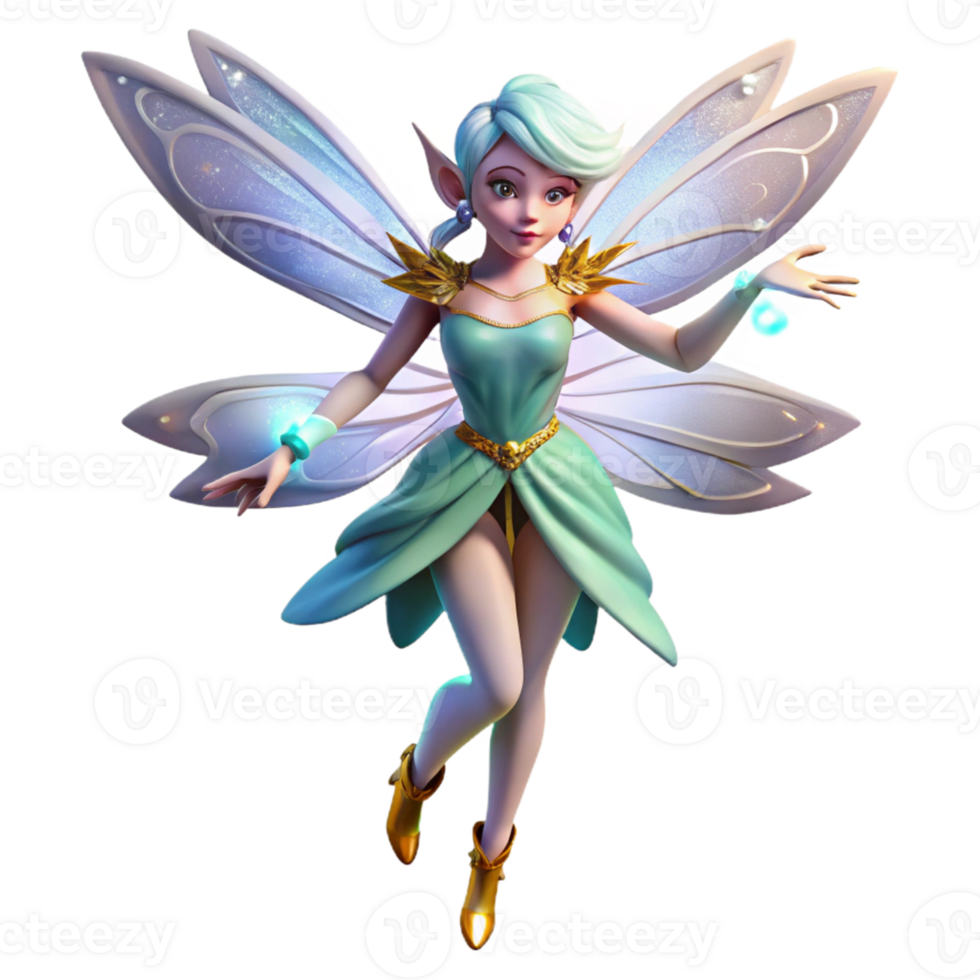 wonderful minimalist 3D Render of a Fantasy Fairy detailed png