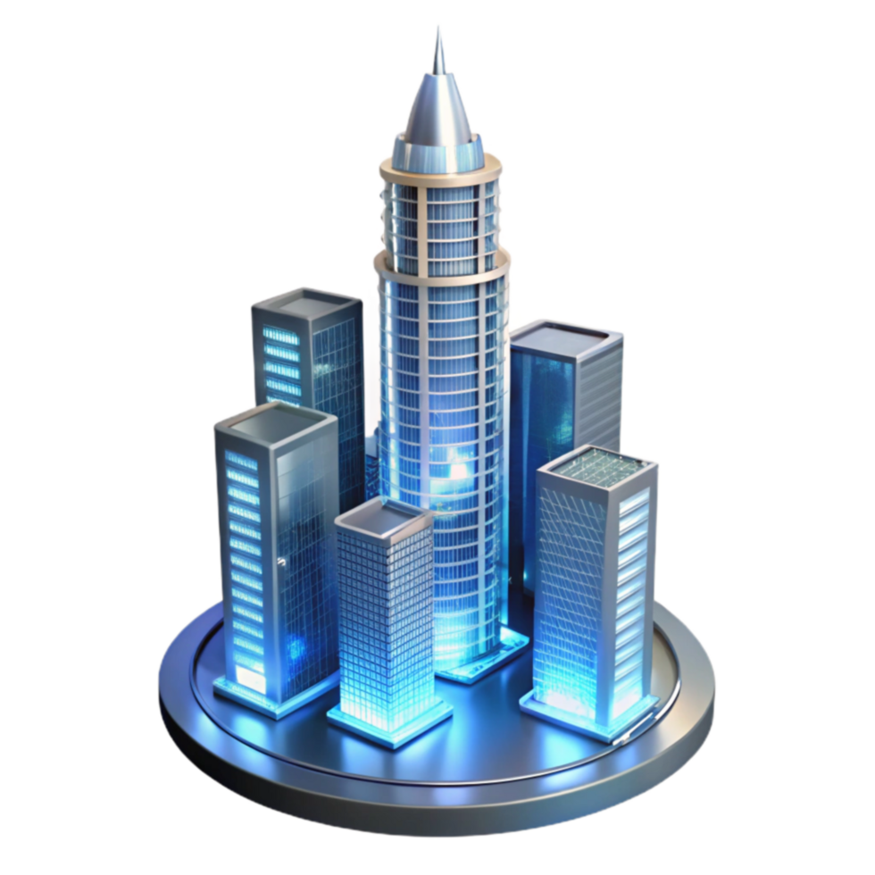 Modern Cityscape Skyscrapers, Urban Development, Night Lights png