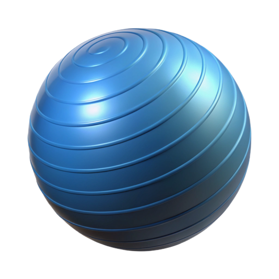 Blue Exercise Ball Fitness, Stability, Core Strength png