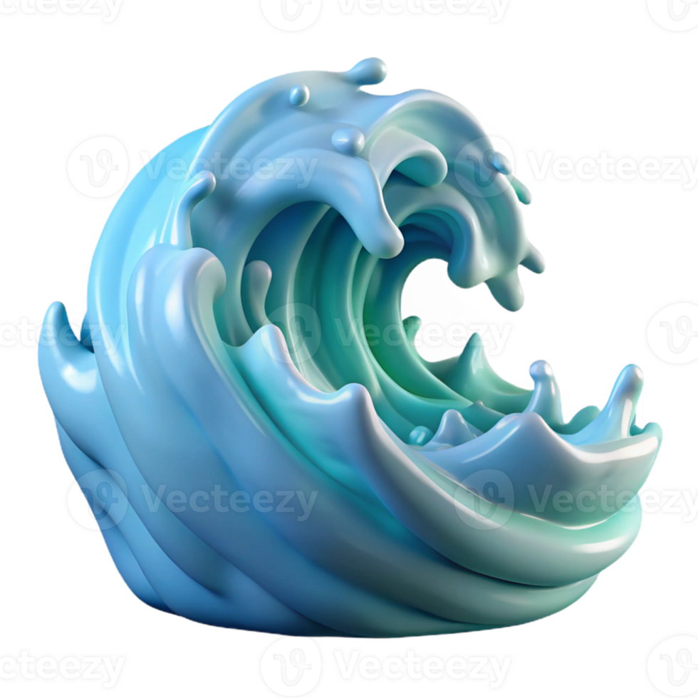elegant contemporary 3D Render Blue Wave Abstract Background professional png