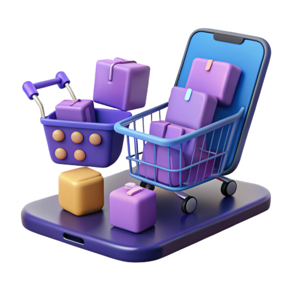 Online Shopping Cart Mobile Commerce, Packages Delivery png