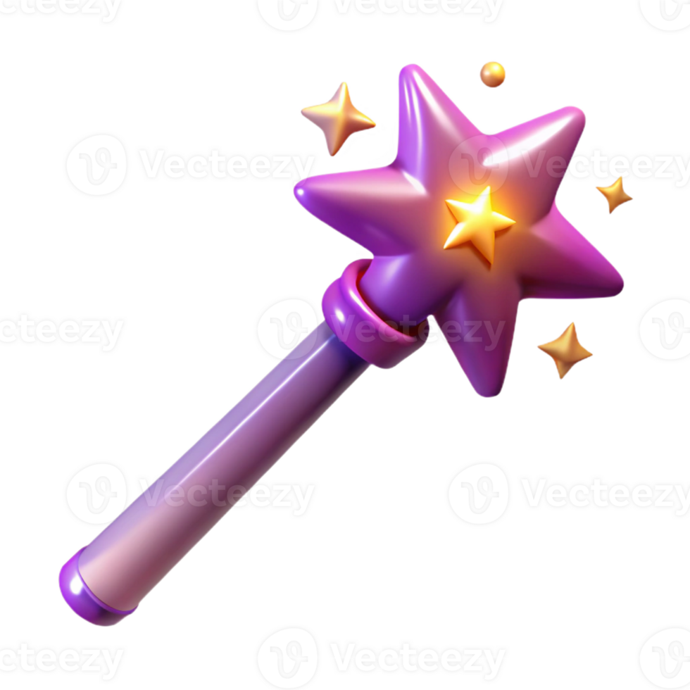 extraordinary abstract Magical 3D Star Wand Illustration exclusive png