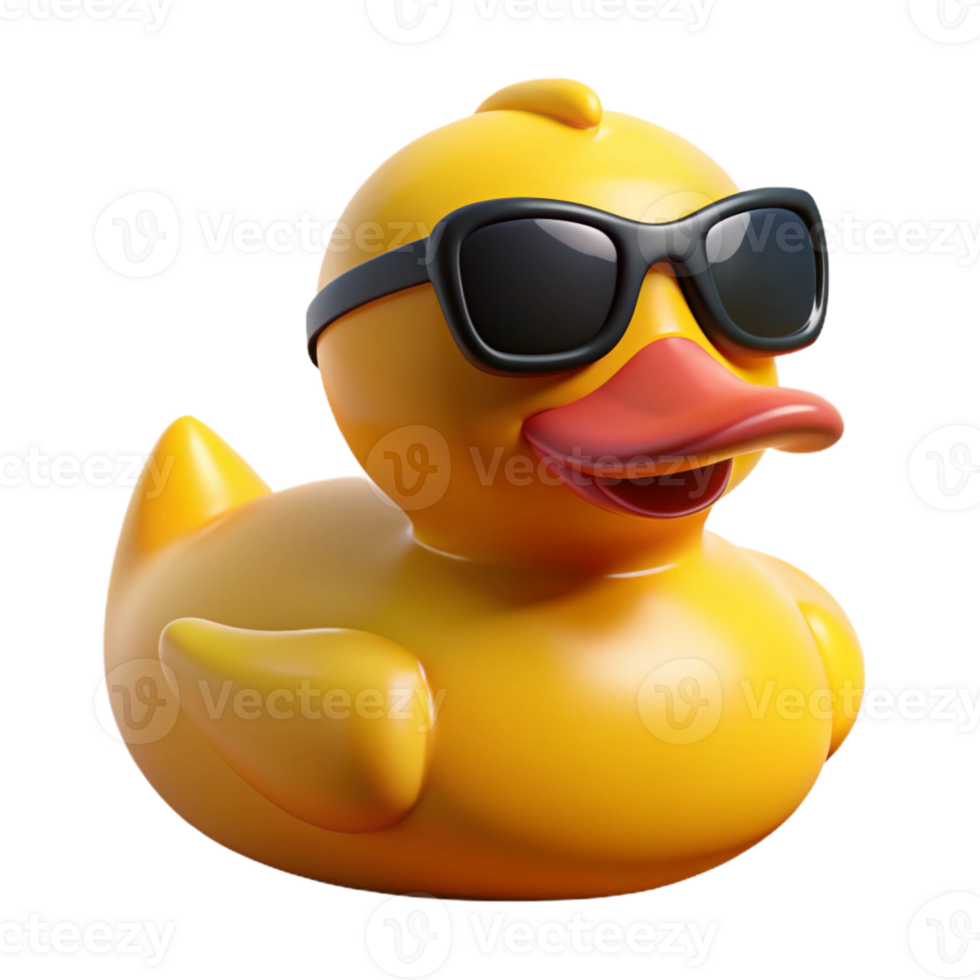 elegant rustic Cool Rubber Duck 3D Render original png
