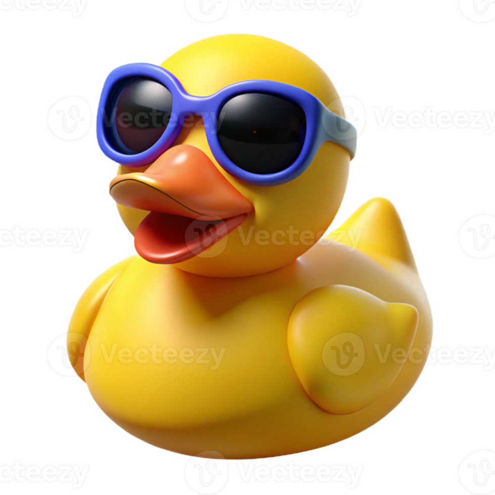 serene creative Cool Rubber Duck 3D Render authentic png