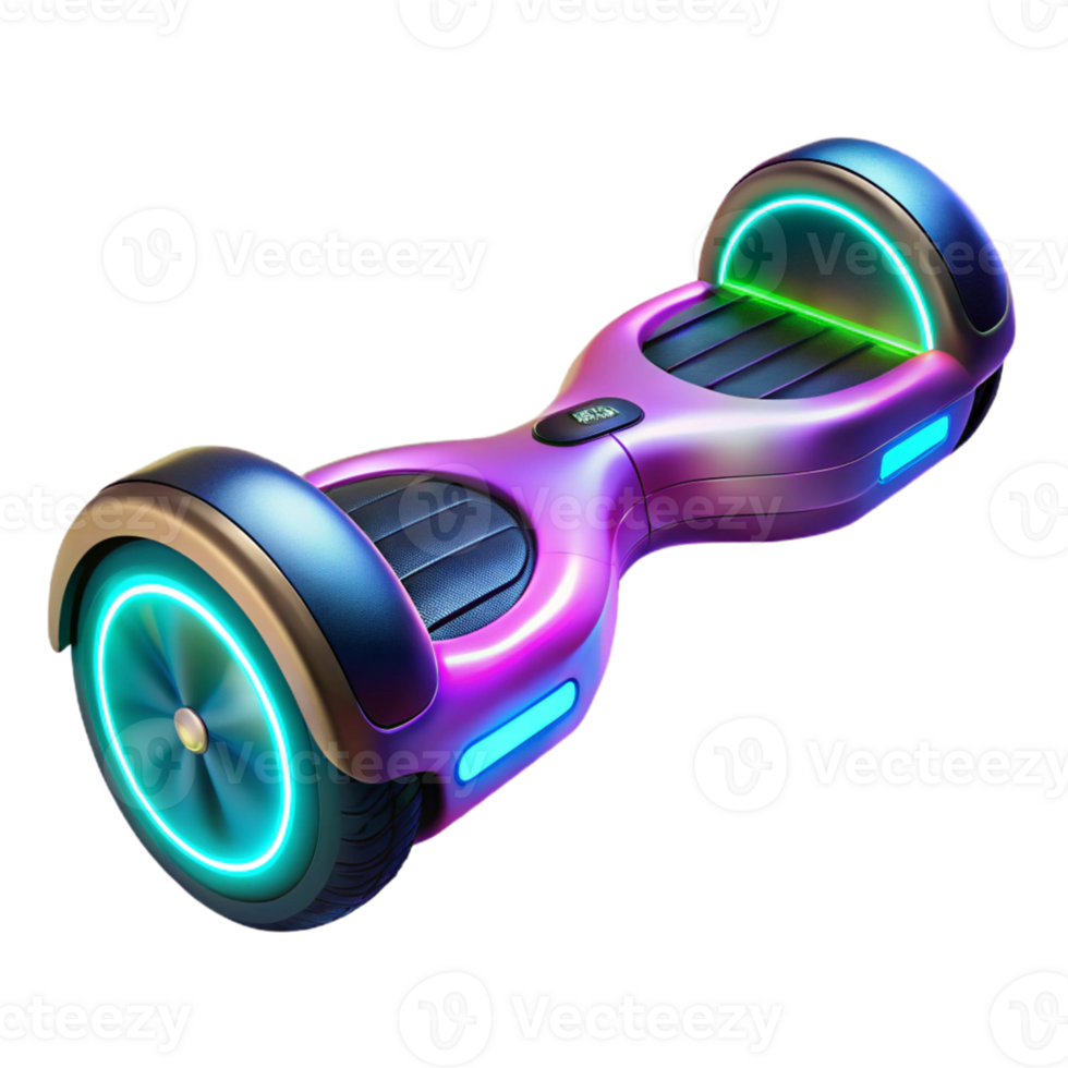beautiful traditional Neon Hoverboard 3D Render 4K png
