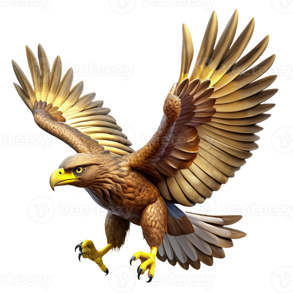 stunning minimalist Majestic Eagle 3D Illustration detailed png